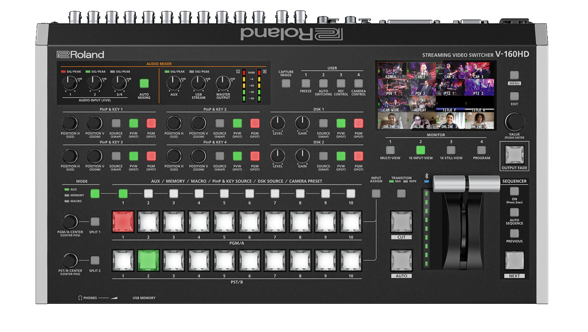 Roland V-160HD video switcher control surface for live event production
