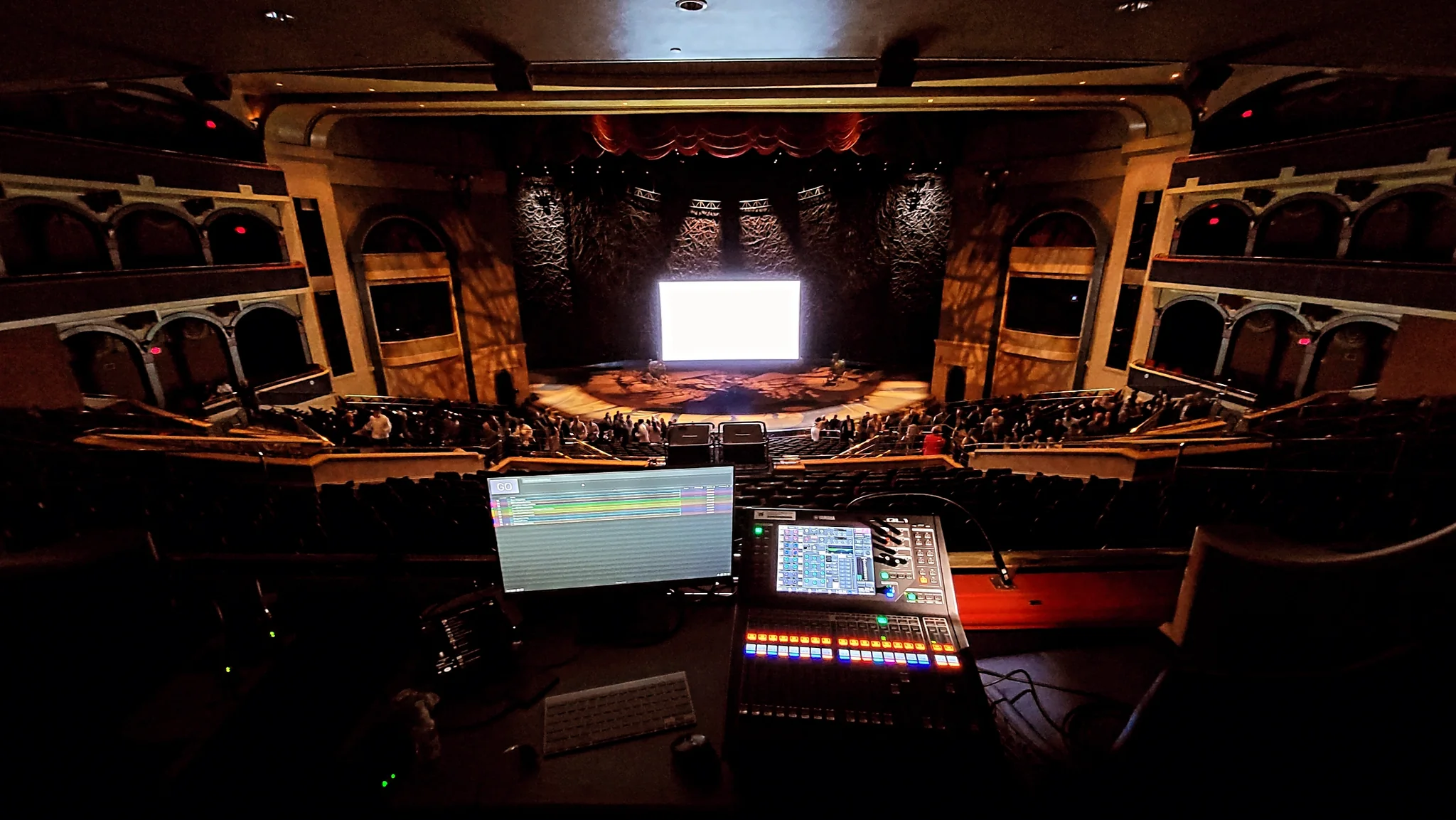 Live theater production viewed from the Sonicworks mix position